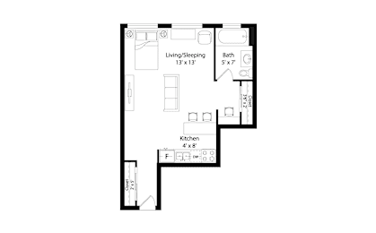 Studio, 1 bath, 340 sqft, $1,095