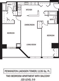 2 beds, 2 baths, 1,135 sqft, $2,005