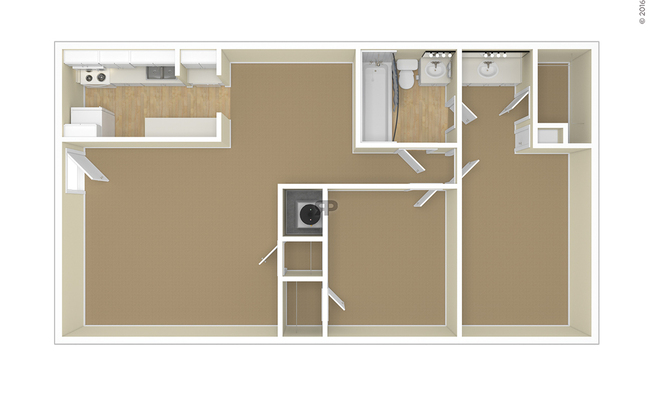 2 beds, 1 bath, 984 sqft, $1,045