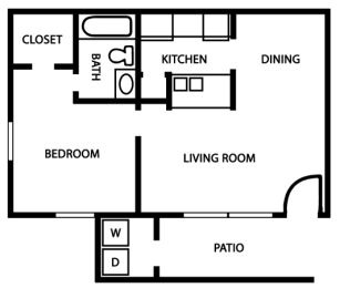 1 bed, 1 bath, 532 sqft, $975