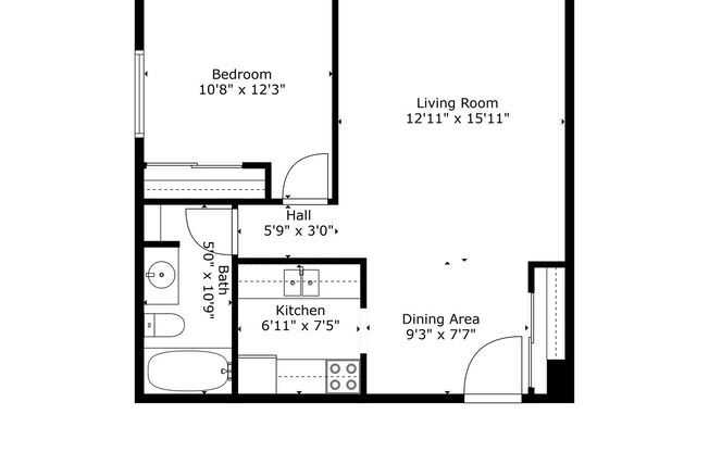 1 bed, 1 bath, 585 sqft, $999, Unit 3600 - 111