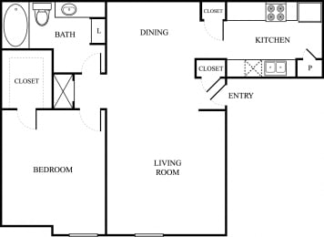 1 bed, 1 bath, 660 sqft, $1,014