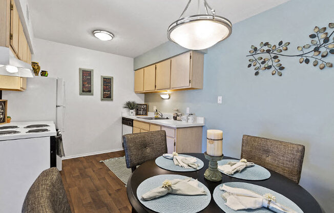 Dining and Kitchen at Dover Hills Apartments Kalamazoo MI