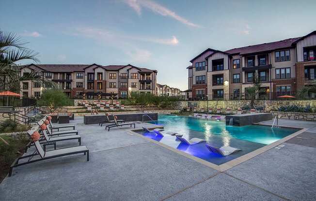 Poolside Relaxing Area at Fifty02 Westover Hills, San Antonio, TX
