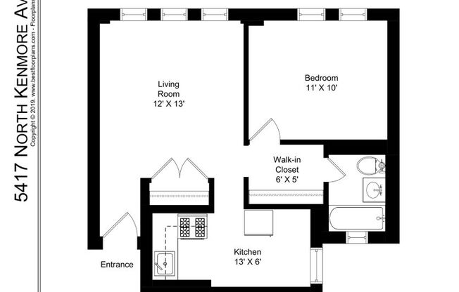 1 bed, 1 bath, 536 sqft, $1,395, Unit 302