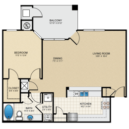 1 bed, 1 bath, 903 sqft, $1,461