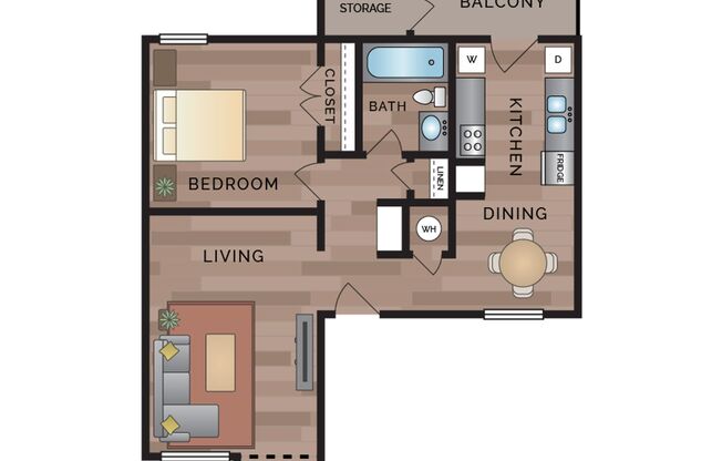 1 bed, 1 bath, 650 sqft, $938, Unit 284