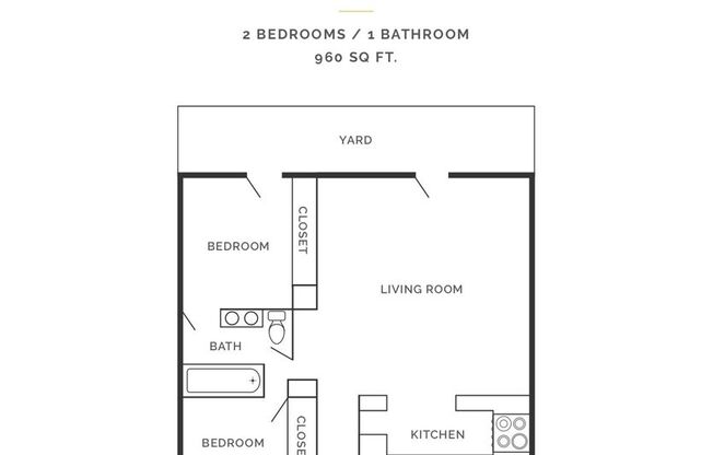 2 beds, 1 bath, 960 sqft, $2,595, Unit 36C