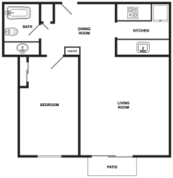 1 bed, 1 bath, 538 sqft, $1,204