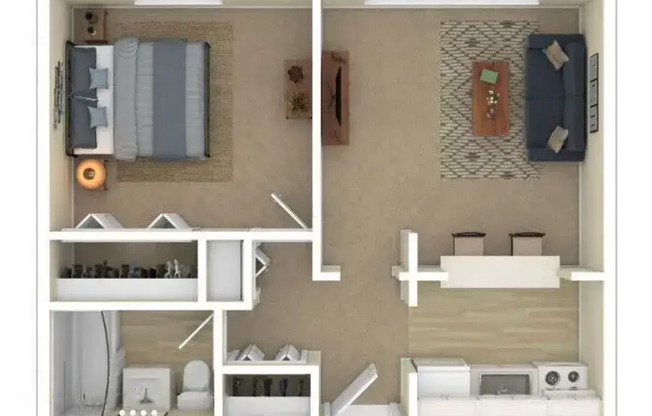 1 Bedroom: Beds - 1: Baths - 1: SqFt Range - 486 to 648