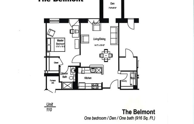 1 bed, 1 bath, 916 sqft, $2,500, Unit G11