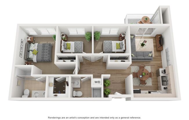 3 beds, 2 baths, 1,194 sqft, $3,500, Unit P1-528