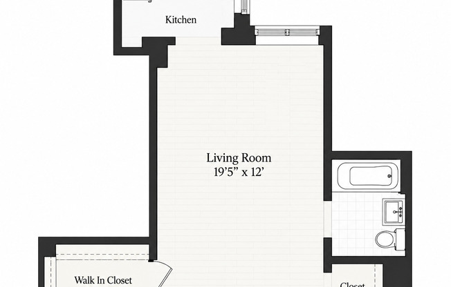Studio, 1 bath, $3,400, Unit 12F