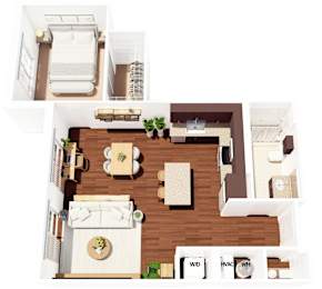 1 bed, 1 bath, 848 sqft, $2,051