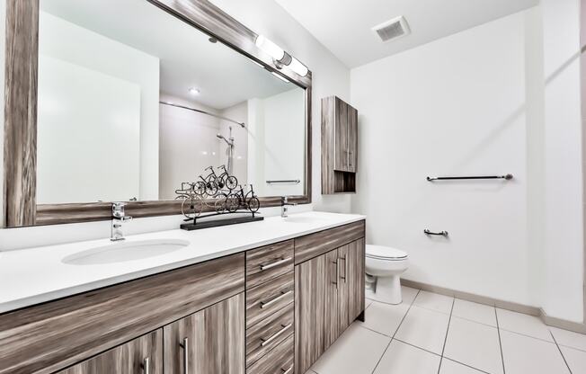 master bathroom with double sinks