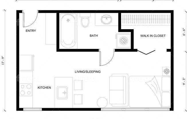 Studio, 1 bath, 357 sqft, $1,495, Unit 215