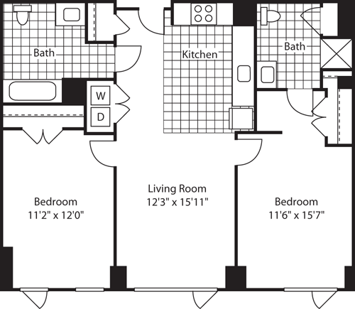 2 beds, 2 baths, 1,100 sqft, $5,338, Unit 642