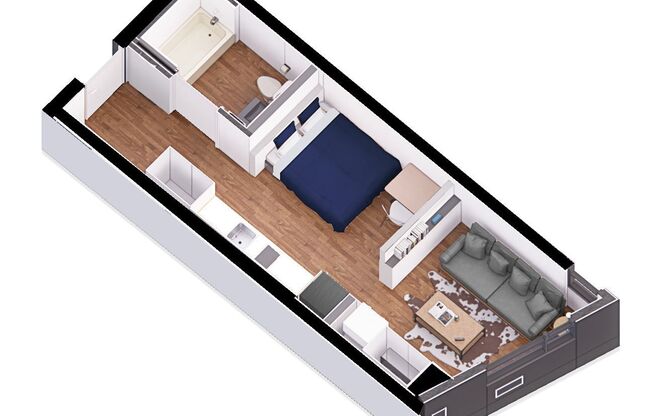Studio, 1 bath, 345 sqft, $2,995, Unit 806