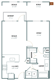 1 bed, 1 bath, 698 sqft, $1,461