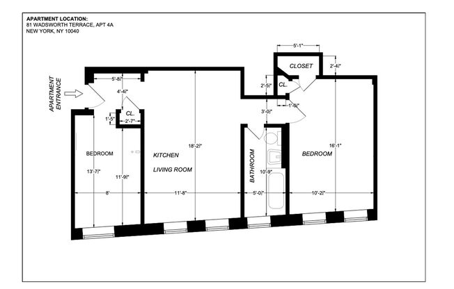 2 beds, 1 bath, $2,950