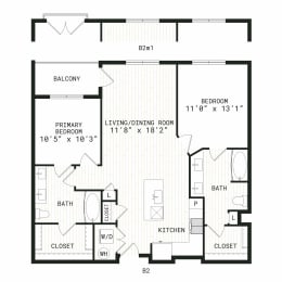 2 beds, 2 baths, 1,115 sqft, $2,230