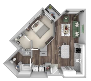 1 bed, 1 bath, 793 sqft, $1,545