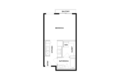 Studio, 1 bath, 444 sqft, $1,285