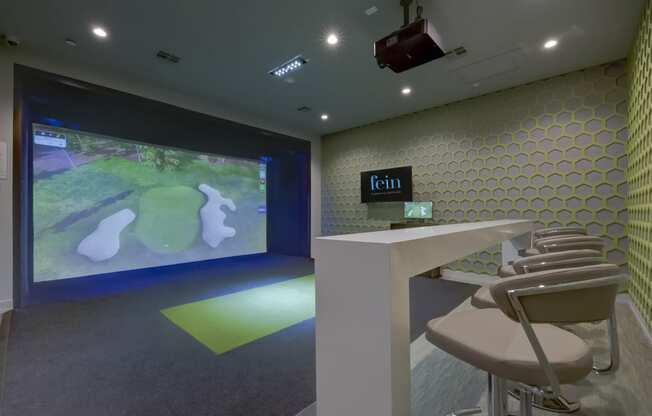 Golf Simulator Room featuring system by Full Swing Golf 