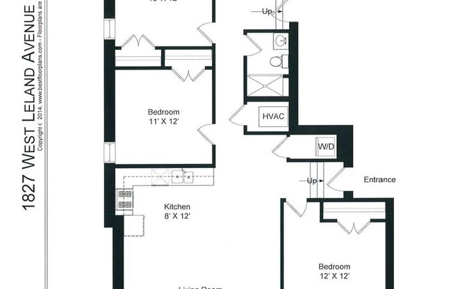 3 beds, 2 baths, 1,270 sqft, $3,100, Unit 1827L-G