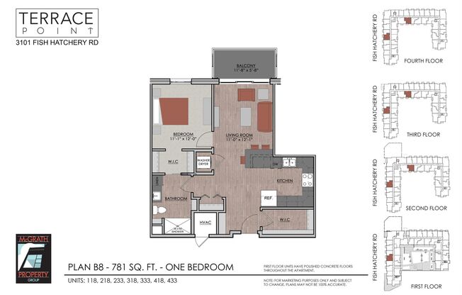 1 bed, 1 bath, 781 sqft, $1,735, Unit 418