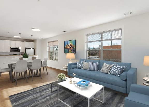 Living Room With Kitchen at Park Square Apartments, Rahway, 07065