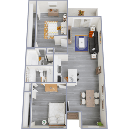 2 beds, 2 baths, 962 sqft, $1,184