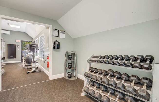 Free Weights In Gym at The Meadows, Chelmsford, Massachusetts