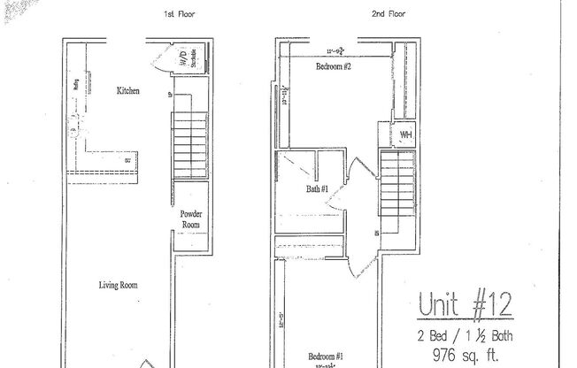 2 beds, 1.5 baths, 878 sqft, $1,750, Unit 12