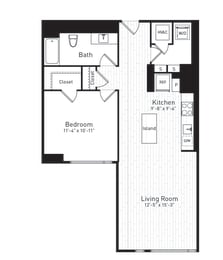 1 bed, 1 bath, 799 sqft, $2,526