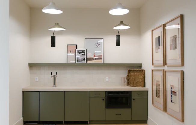 Relaxed business center with natural light.