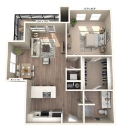 1 bed, 1 bath, 894 sqft, $1,149