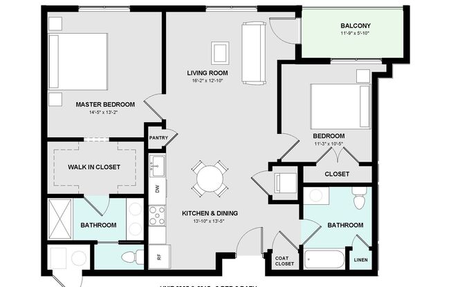 2 beds, 2 baths, 1,109 sqft, $2,025, Unit 6315