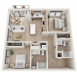 2 beds, 2 baths, 1,034 sqft, $2,300