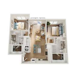 2 beds, 2 baths, 1,065 sqft, $1,681