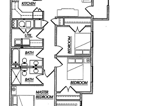 3 beds, 2 baths, 1,314 sqft, $1,725, Unit F1009