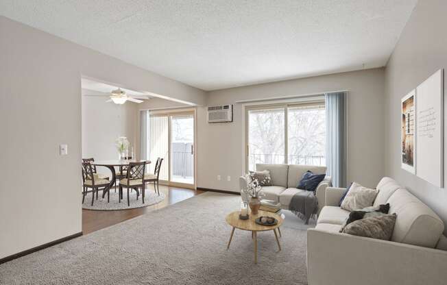 Beach South at the Lake Apartments in Robbinsdale, MN Living Room and Dining Room