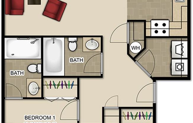 2 beds, 2 baths, 912 sqft, $1,650, Unit 24