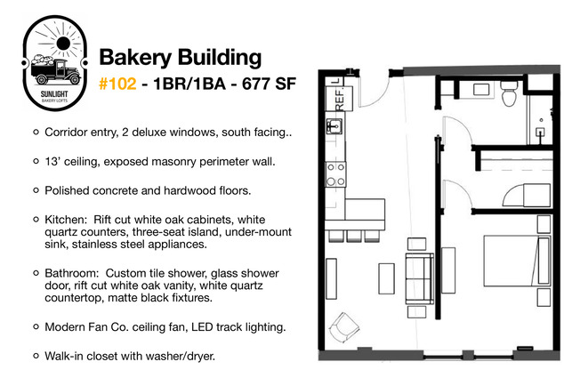 1 bed, 1 bath, 526 sqft, $1,225, Unit 102