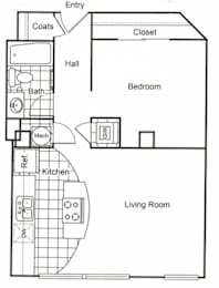 1 bed, 1 bath, 664 sqft, $1,149