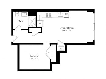 1 bed, 1 bath, 630 sqft, $2,198