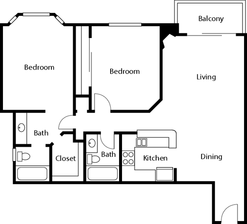 2 beds, 2 baths, 1,001 sqft, $3,070, Unit 109