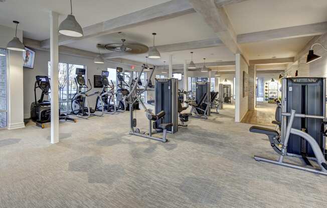 Fitness Center With Modern Equipment at The Alden at Cedar Park, Texas