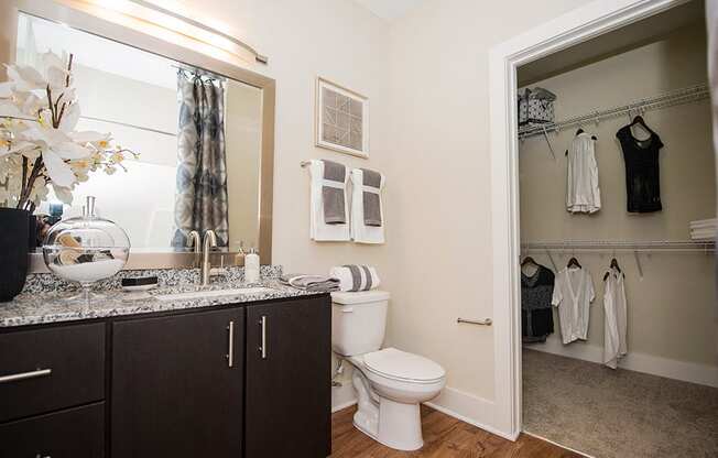 Bathroom With Adequate Storage at Link Apartments® Brookstown, North Carolina, 27101