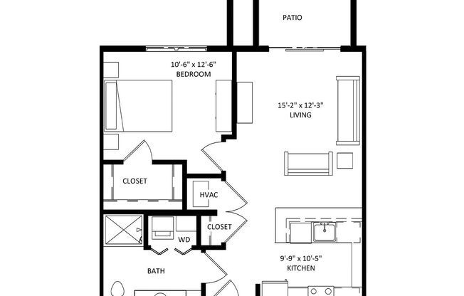 1 bed, 1 bath, 673 sqft, $1,245, Unit 427